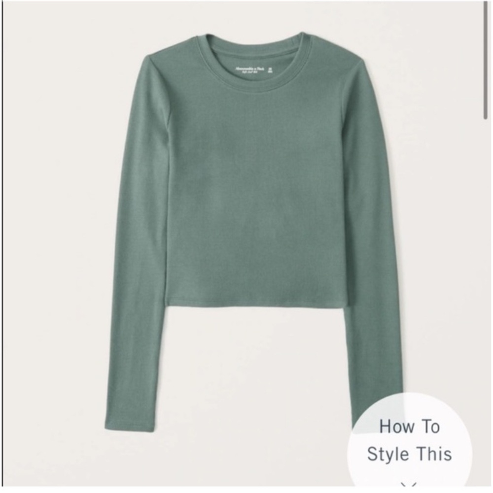 Abercrombie & Fitch Rib Long Sleeve Soft AF Shirt, size L